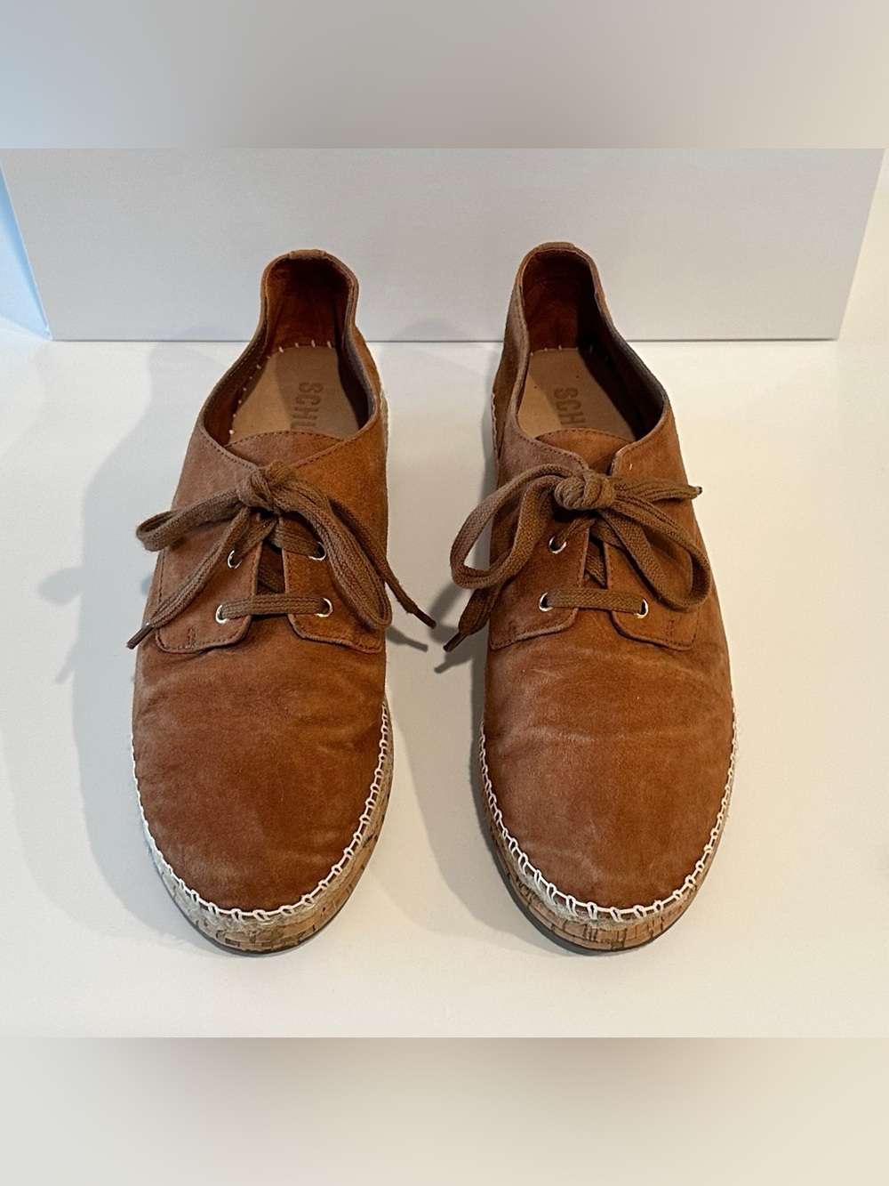Schutz Suede Espadrille Platform Sneakers Brown Size 9
